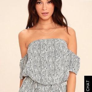 Lulu’s Exclusive Get Together Off Shoulder Romper